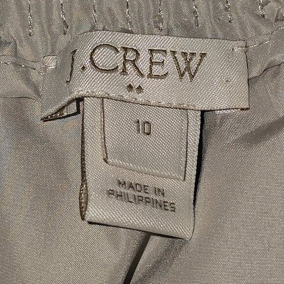 J. CREW SIDEWALK CITY SKIRT GREIGE WITH SILVER METALLIC THREADS LINEN BLEND 10 - Picture 3 of 5